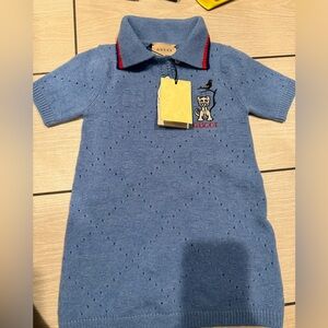 Brand new kids Gucci Light Blue Knit dress size 18/24 moths